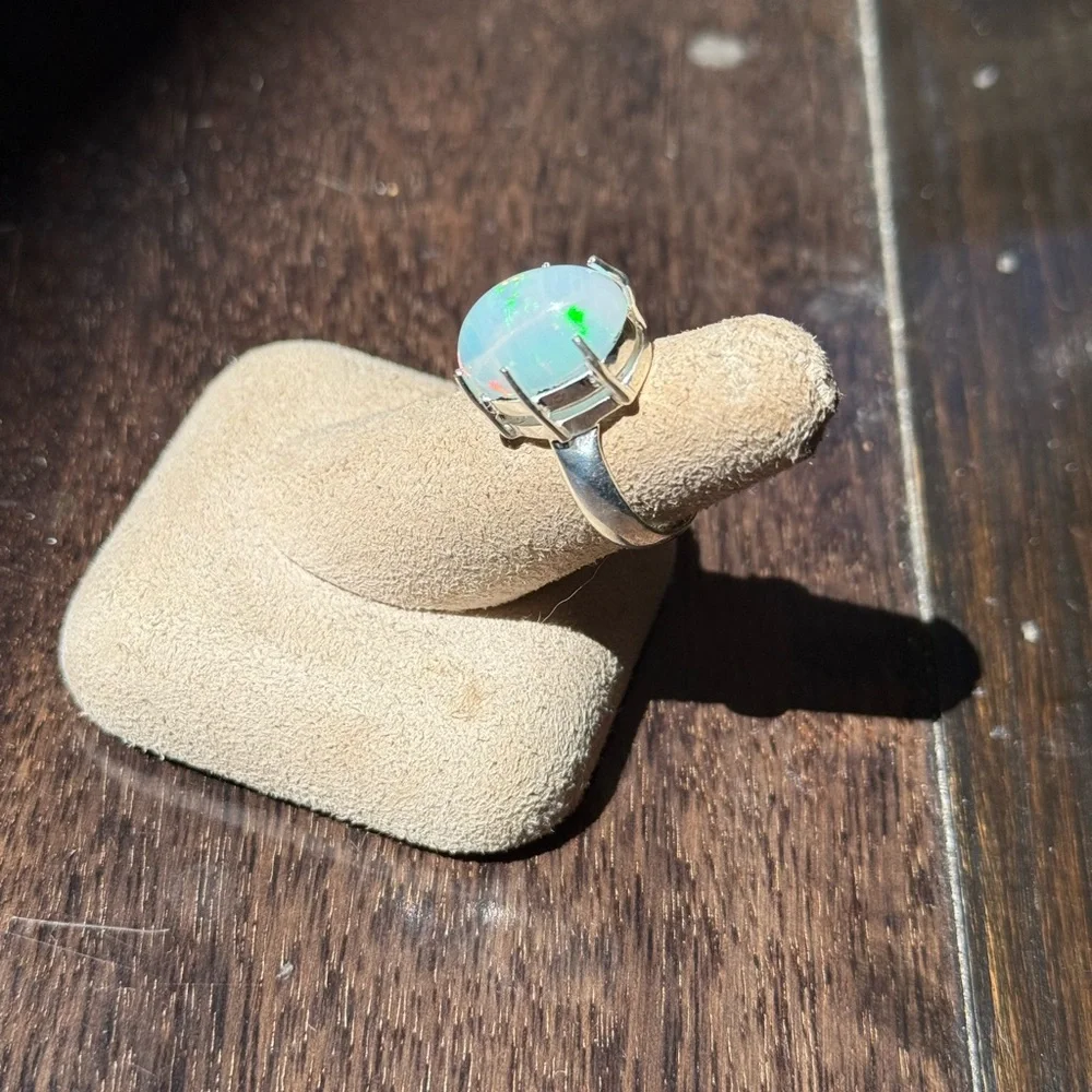 5 Carat Australian Opal Ring – Size 5.5 – 925 Sterling Silver